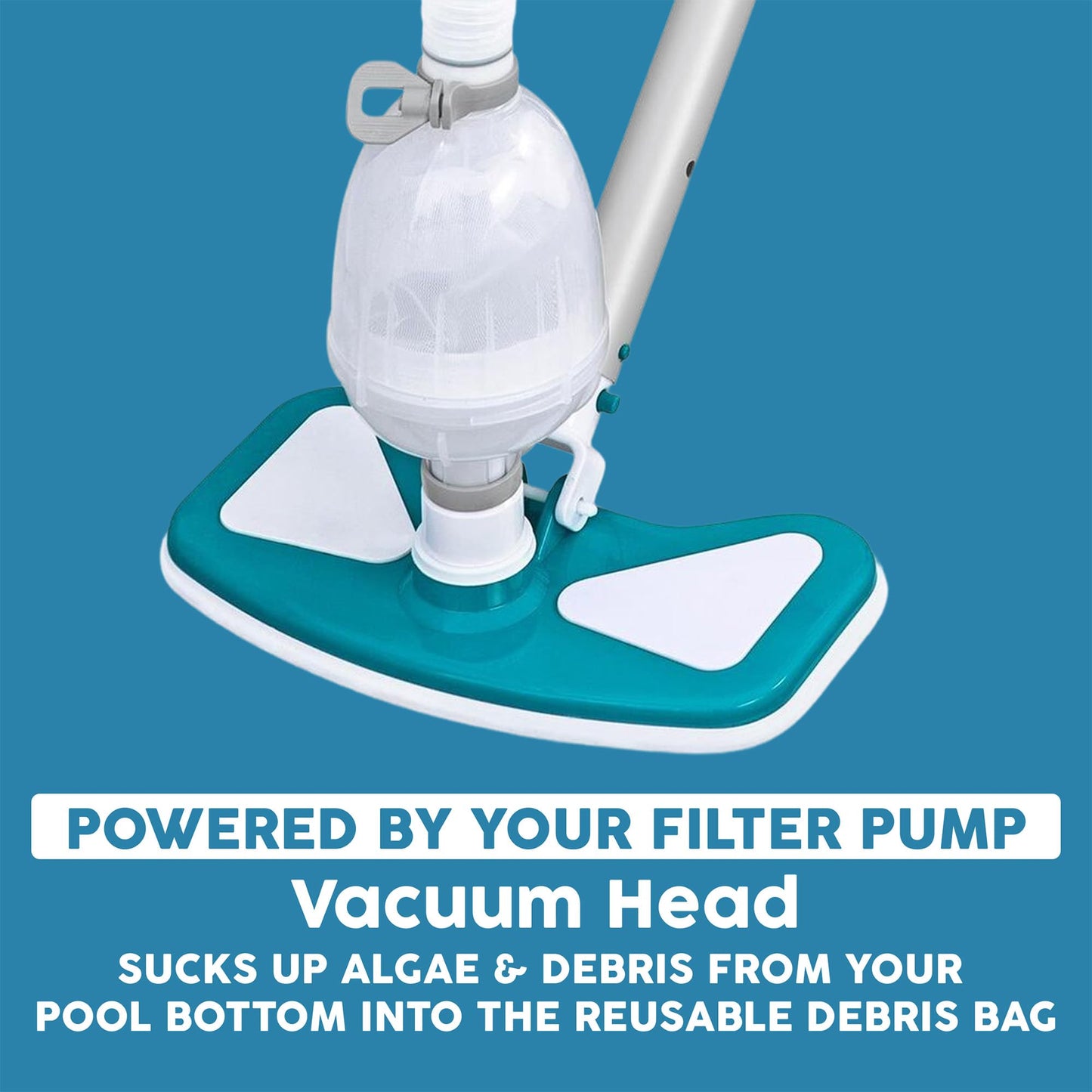 Bestway: AquaClean Deluxe Pool Maintenance Kit - Lightweight Pole, Vacuum & Skimmer Heads, Remove Leaves & Debris, Cleaning Accessory Pools Up to 20'