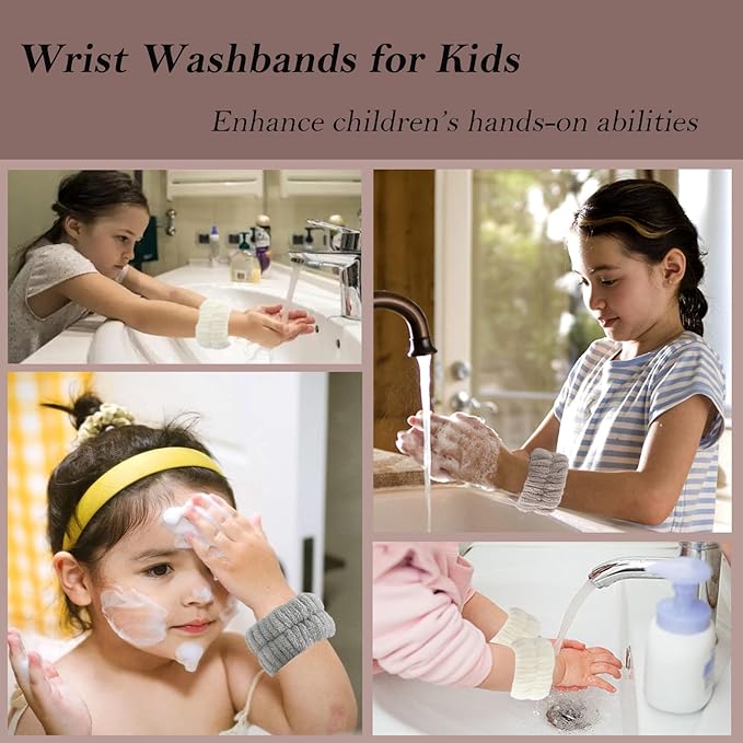 20 Pcs Wrist Bands for Washing Face, Elastic Absorbent Face Washing Wristbands, Women's Wrist Towels Spa Wristbands for Stop Water from Flowing Down Your Arm (Style 2)