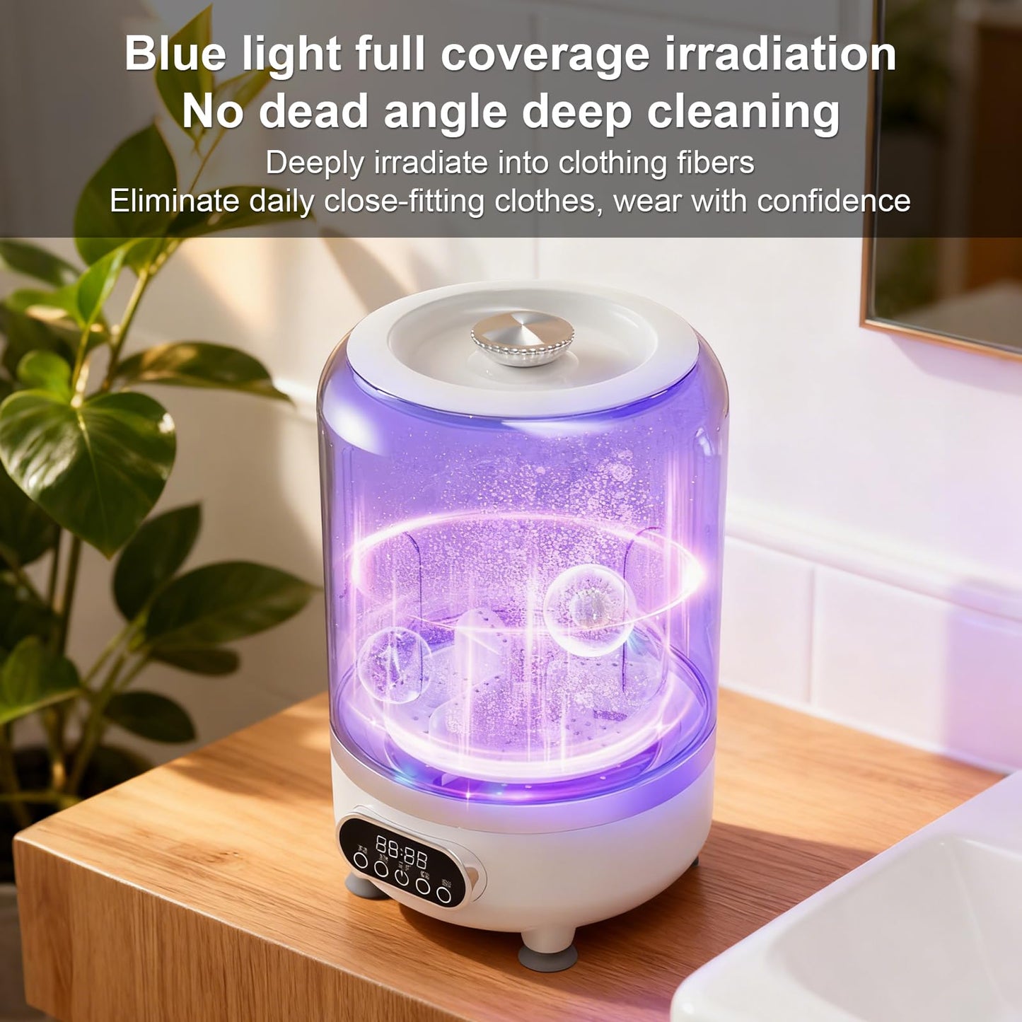 Portable Washing Machine, Underwear Washer, Small Washing Machines, Mini Washing Rechargeable Cordless Washing-Machine, Laundry Cup for Bra, Underwear, Socks，Large Capacity Endurance