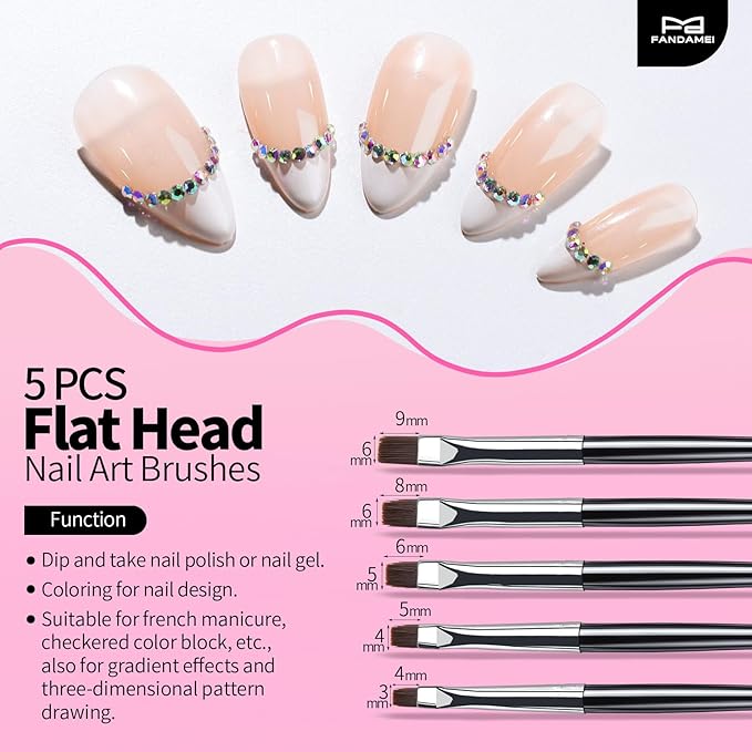 FANDAMEI Nail Art Brushes, Nail Brush Set With Nail Stand, Nail Holder For Painting Nails, Nail Art Tools, Nail Design Tools, 11PCS Nail Brushes For Nail Art, 5PCS Nail Dotting Tool, Nail Art Palette