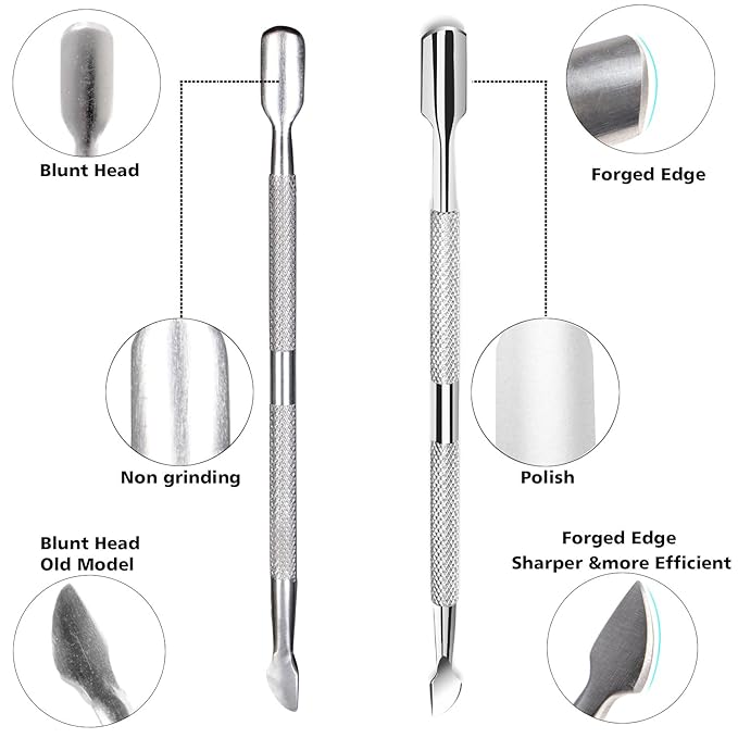 Ejiubas Cuticle Pusher Cuticle Nipper Stainless Steel Cuticle Trimmer Cuticle Remover Tool Set for Fingernails and Toenails Pedicure Manicure Tools Silver Christmas