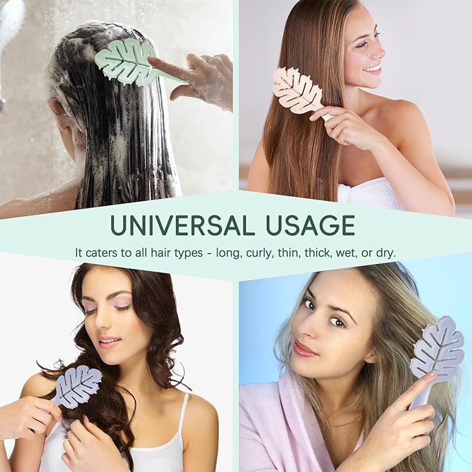 3PCS Hair Scalp Massager Shampoo Brush - Scalp Care Comb with Handle and Soft Silicone Bristles - for Wet and Dry Hair, Removes Dandruff,Relieves Itching