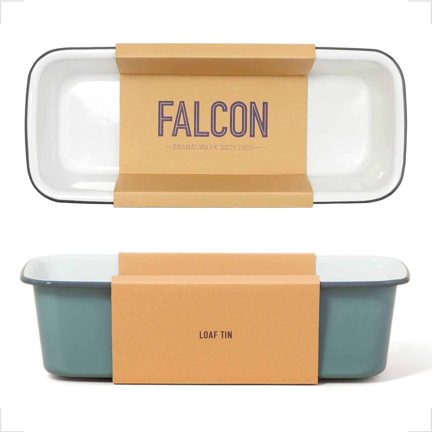 Falcon Enamelware Loaf Tin, Heavy-Gauge Steel, Enamel Tin 12"x 5", Oven Safe to 530°F, Dishwasher Safe & Freezer Safe (Pigeon Gray)