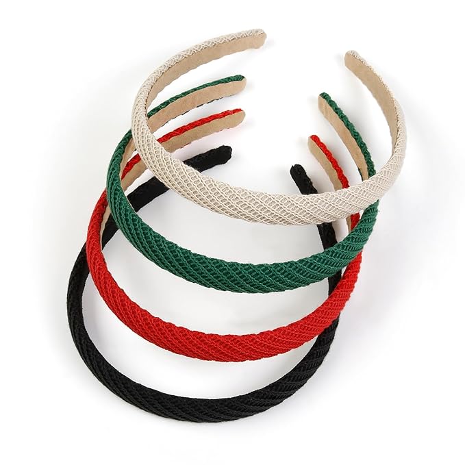 AIBFRID Knitted Headbands for Women Thin Hairbands Trendy Christmas Headband for Women's Hair Cute Hair Accessories 4 PCS