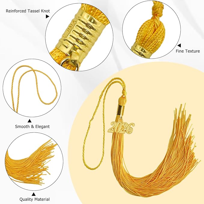GraduationMall Single&Multiple Color Graduation Tassel with 2026 Year Charm 9"