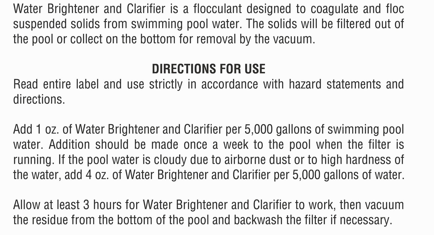 Robelle 1-Quart 2-Pack Premium Water Brightener and Clarifier, Pool Clarifier, Made in USA