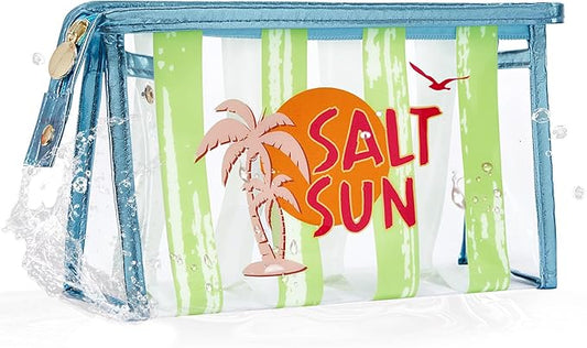 COSHAYSOO Sunscreen Bag Clear Makeup Toiletry Pouch Beach Vacation Essentials for Women Teen Girls Trip Gifts Summer Pool Travel Must Have Accessories Waterproof Stuff