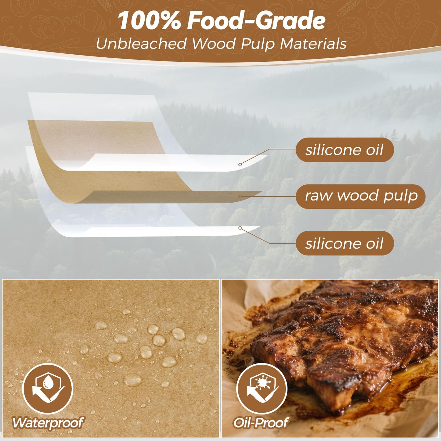 360 Count 12"x 16" Heavy Duty Parchment Paper Sheets for Baking, No-Stick & No-Leak Unbleached Baking Paper, Pre-cut Half Parchment Paper Sheets for Oven, Air Fryer, Microwave