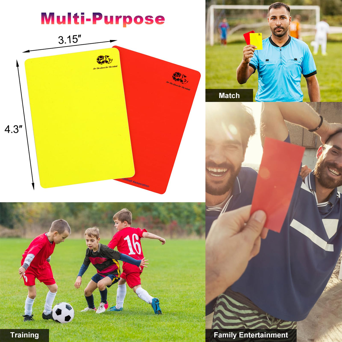 Soccer Referee Cards (2-Pack), Soccer Red and Yellow Cards Set with Leather Wallet, Scorebook, Pencil for School, Soccer Games, Party