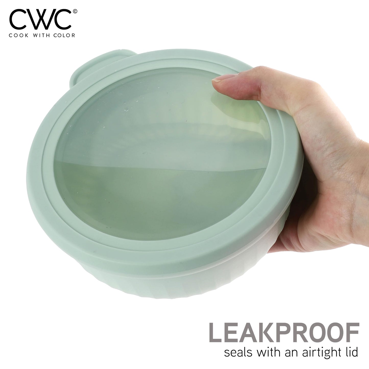 COOK WITH COLOR Prep Bowls with Lids- Wide and Deep Nesting Plastic Small Mixing Bowl Set with Lids, 8 Piece Set - Wide Bowls, Sage