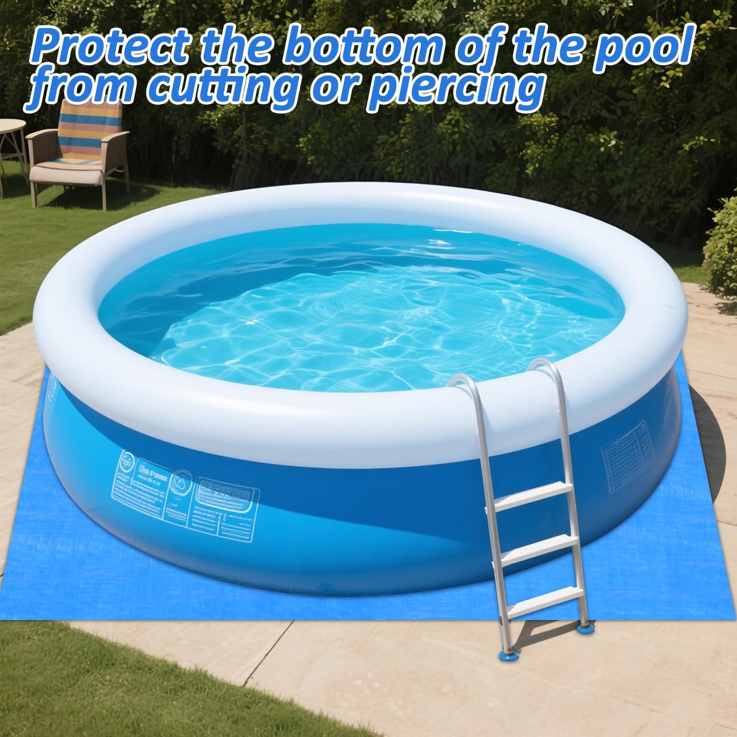 16Ft Pool Ground Cloths,Heavy-Duty Swimming Pool Waterproof PE Swimming Pool Liner Pad for Protect Above Ground Pool Blankets for 6ft to 15ft Frame Above Ground Pools Accessories Prevents Punctures