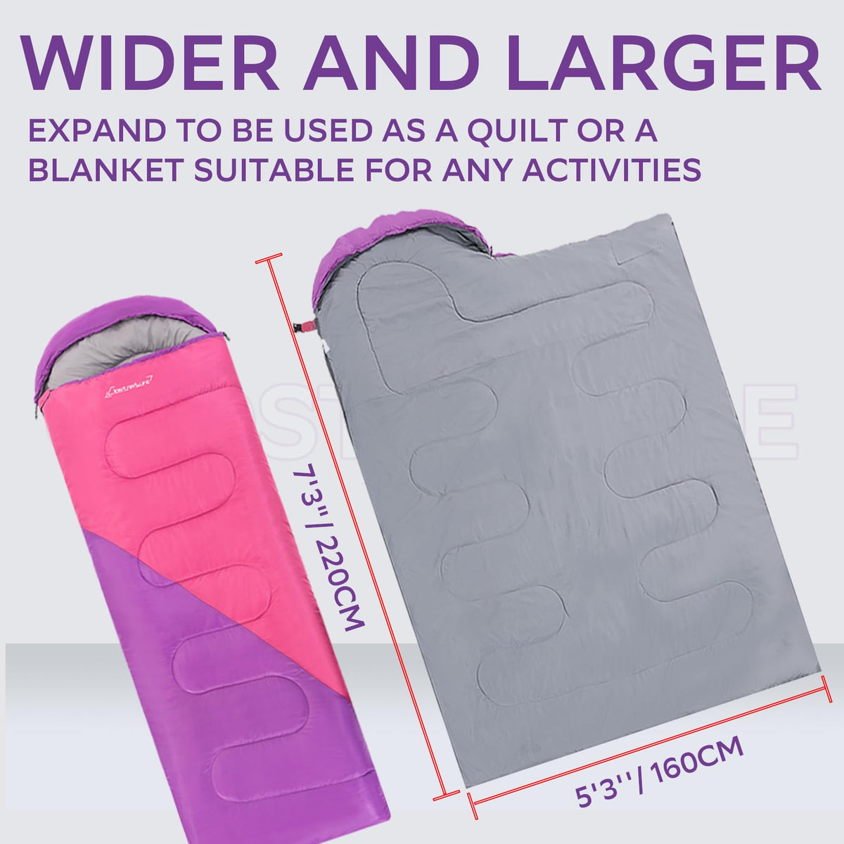 Clostnature Sleeping Bag for Adults and Kids - Lightweight Camping Sleeping Bag for Girls, Boys, Youths, Ultralight Backpacking Sleeping Bags for Cold Weather - Storage Sack Included(Left Zipper)
