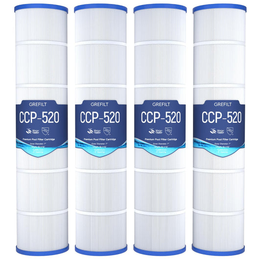 Grefilt 4-Pack CCP520 Pool Filter Cartridges, Compatible with Pentair Clean & Clear Plus 520, Replaces Pentair R173578, Pleatco PCC130, 520 sq.ft