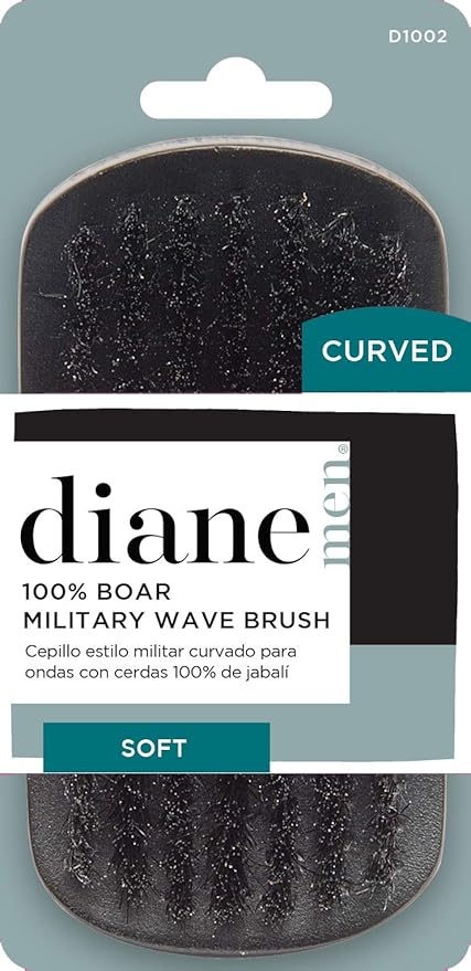 Diane Curved, Boar Military Brush D1002, Soft Bristles (Pack of 2)