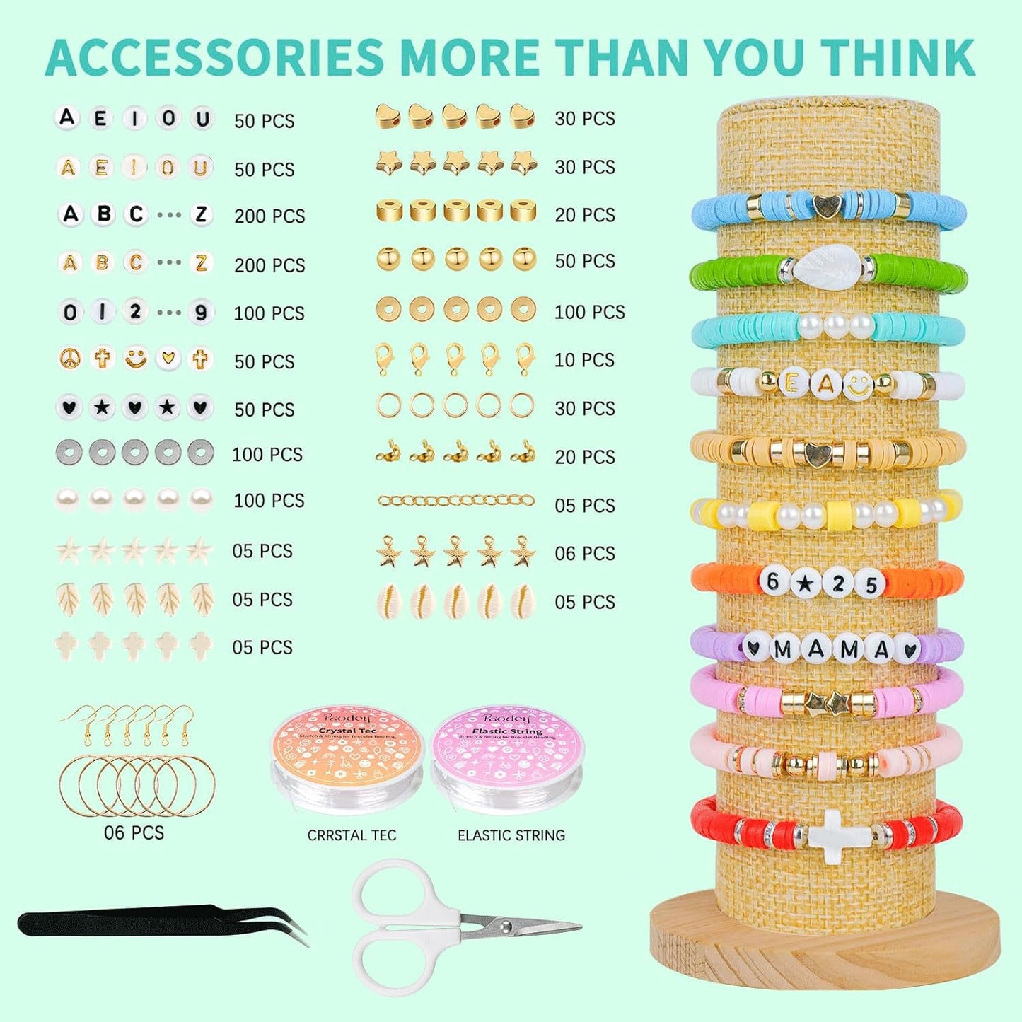 Friendship Bracelet Kit, 14,000pcs 48 Colors Bracelet Making Kit Clay Beads with Number Letter Bead Set Concert Merch Arts and Crafts Gifts for Kids Teen Girls Jewelry Making Supplies Bracelet Maker1