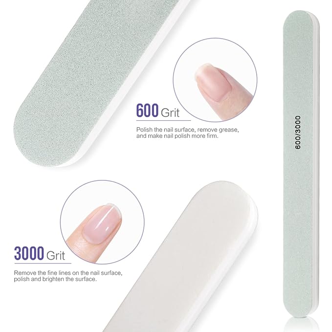 Teenitor Nail Gel Remover Tools Kit with Pink Polish Remover Clips, Cuticle Peeler Scraper, Gel Nail Brush, 115 Pack Nail Wipe Cotton Pads, Nail File Grits 120/180 Buffer Block Grits 400/4000 Rose