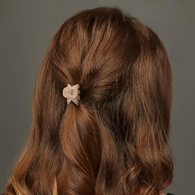 Cobahom 24 Pack Small Hair Claw Clips 1.2 Inch Matte Hair Clips for Thin Hair No-Slip Mini Hair Clips Hair Styling Accessories for Women and Girls (Matte Apricot)