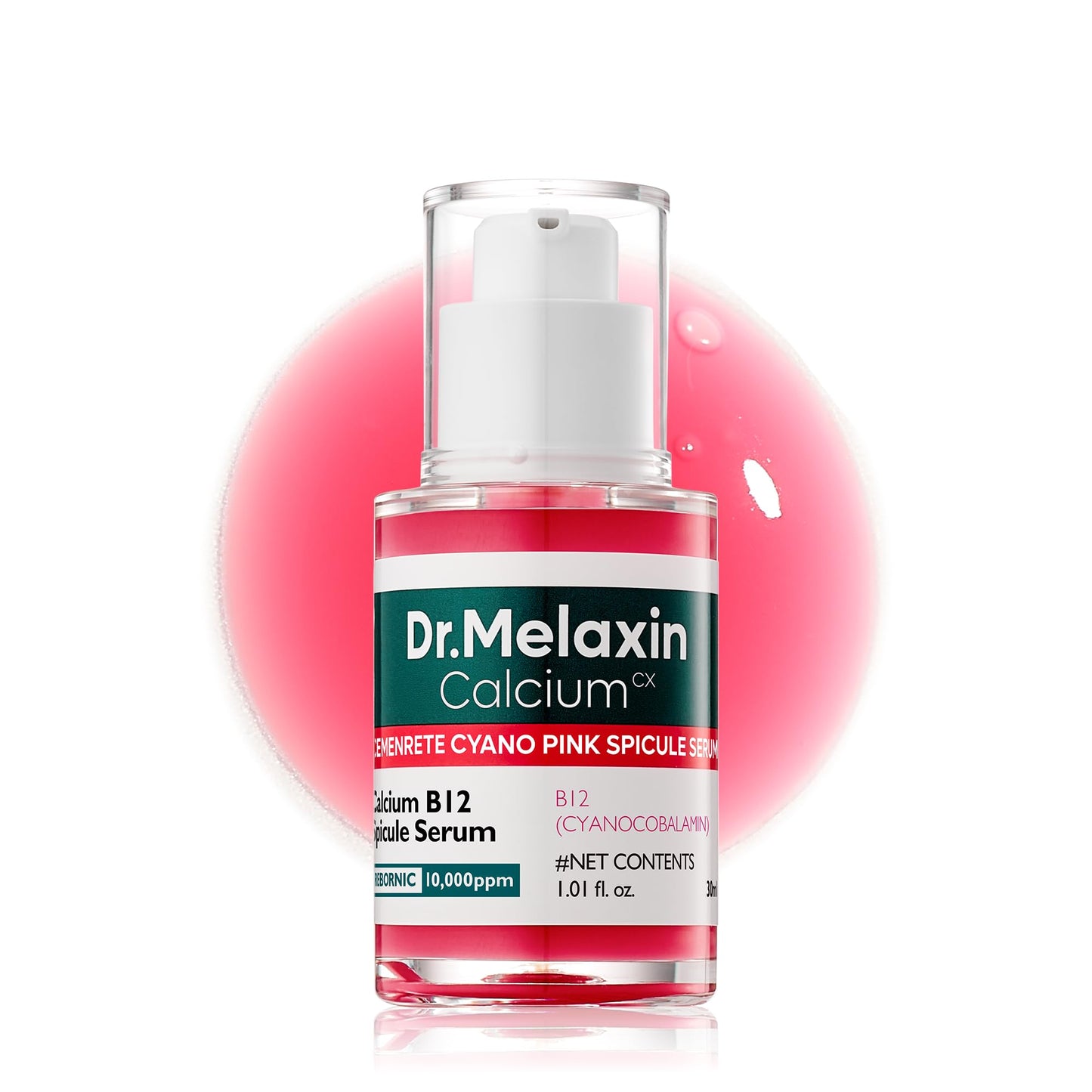 Dr.Melaxin Cyano Pink Spicule Serum with Vitamin B12, Liquid Microneedle Facial Treatment for Enlarged Pores, Niacinamide for Texture Refining & Renewal, 1.01 fl.oz