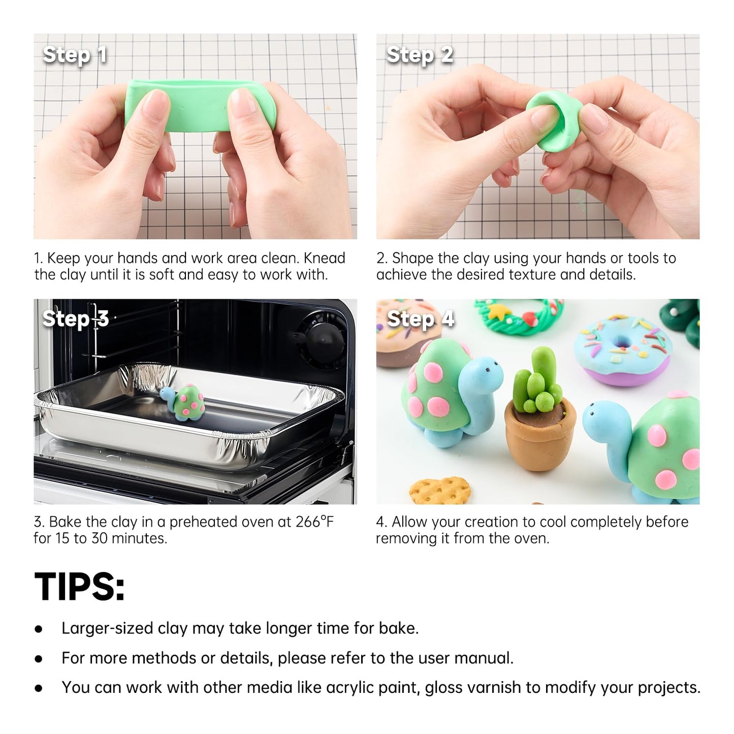 Shuttle Art Polymer Paste, 50 Colours of Modelling Clay with Modelling Tools Accessories, DIY Clay Kit Oven Bake, Non-Toxic for Children
