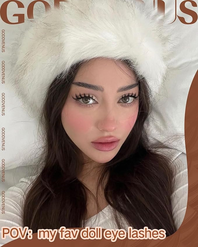 Goddvenus Wispy Bunny Manga Lash Clusters, Natural Cluster Eyelash Extensions, DIY Lash Extension at Home for Dolly Anime Look, Fairy Individual Lashes Clusters