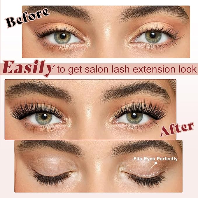 Higu clace Magnetic-Eyelashes 2 Pairs Magnetic Eyelashes with Applicator Soft Eyelashes Magnetic Lashes Natural Look Wispy pestaÃÂ±as magnÃÂ©ticas Without Eyeliner Easy to Wear and Remove(A+C03)