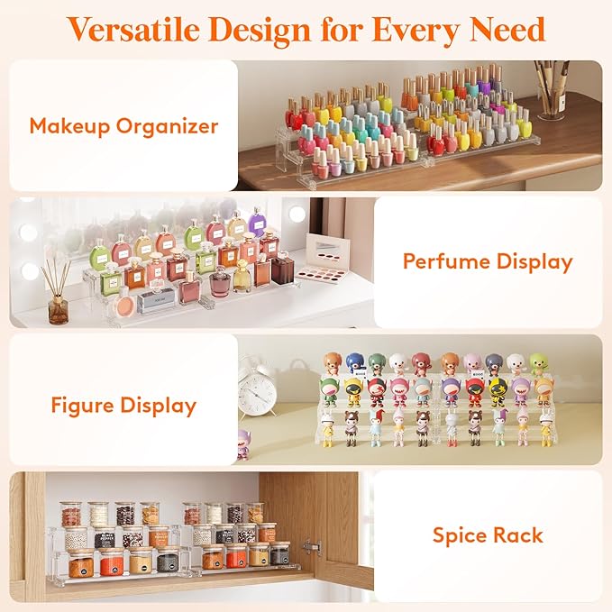 Lifewit Cupcake Stand, Perfume Cologne Organizer, Tool-Free Assembly, Display Riser, Spice Rack, Figurine Holder, Makeup Storage, Room Decor, Party Decorations, Clear, 12″ 3 Tier, 1 Pcs