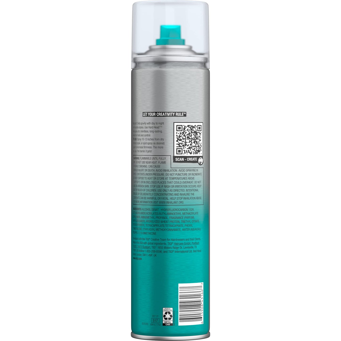 TIGI Bed Head Hard Head Hair Spray – Extra Strong Hold for All Day Style and All Hair Types, 11.7 oz