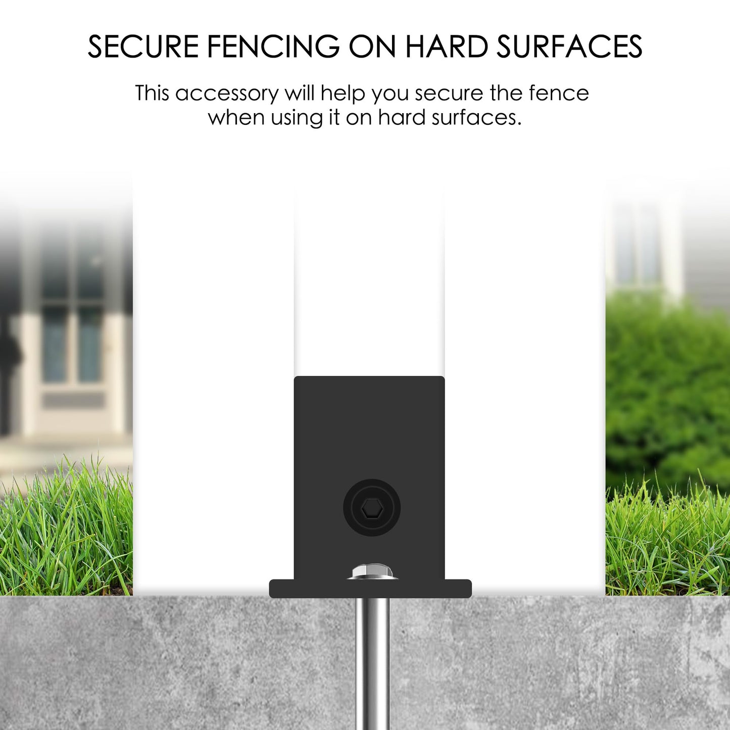 Kozyard Ground Mounting Kit for 2-Panel Privacy Screens – Perfect for Securing to Concrete – Helps Hide Clutter and Keep Your Outdoor Space Neat – Fits Both White & Black Panels