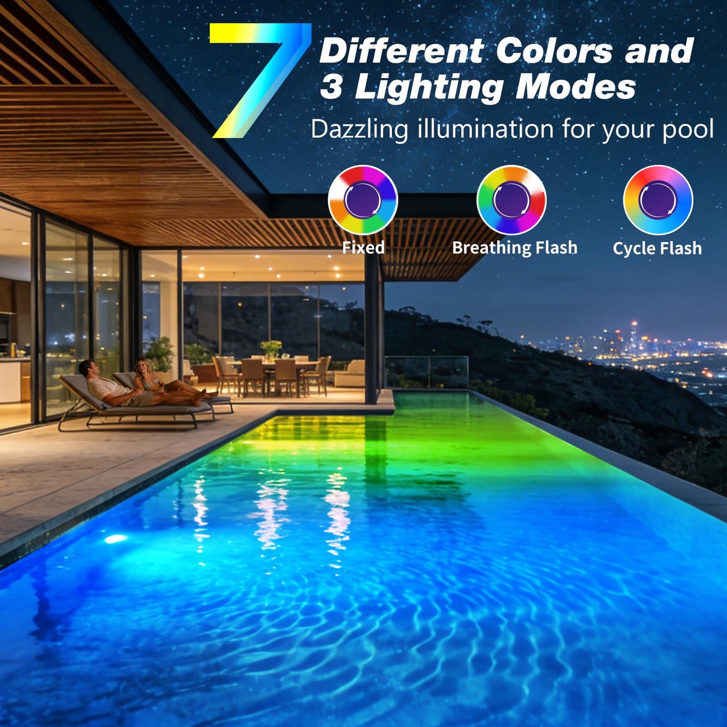 Askyli Pool Lights for Above Ground Pools, Upgraded Rechargeable Dynamic Lighting Inground Pool Lights that Float w/Remote, 16H Runtimes Underwater LED Pools Light with Timer Off for Hot Tub Pond-2PC