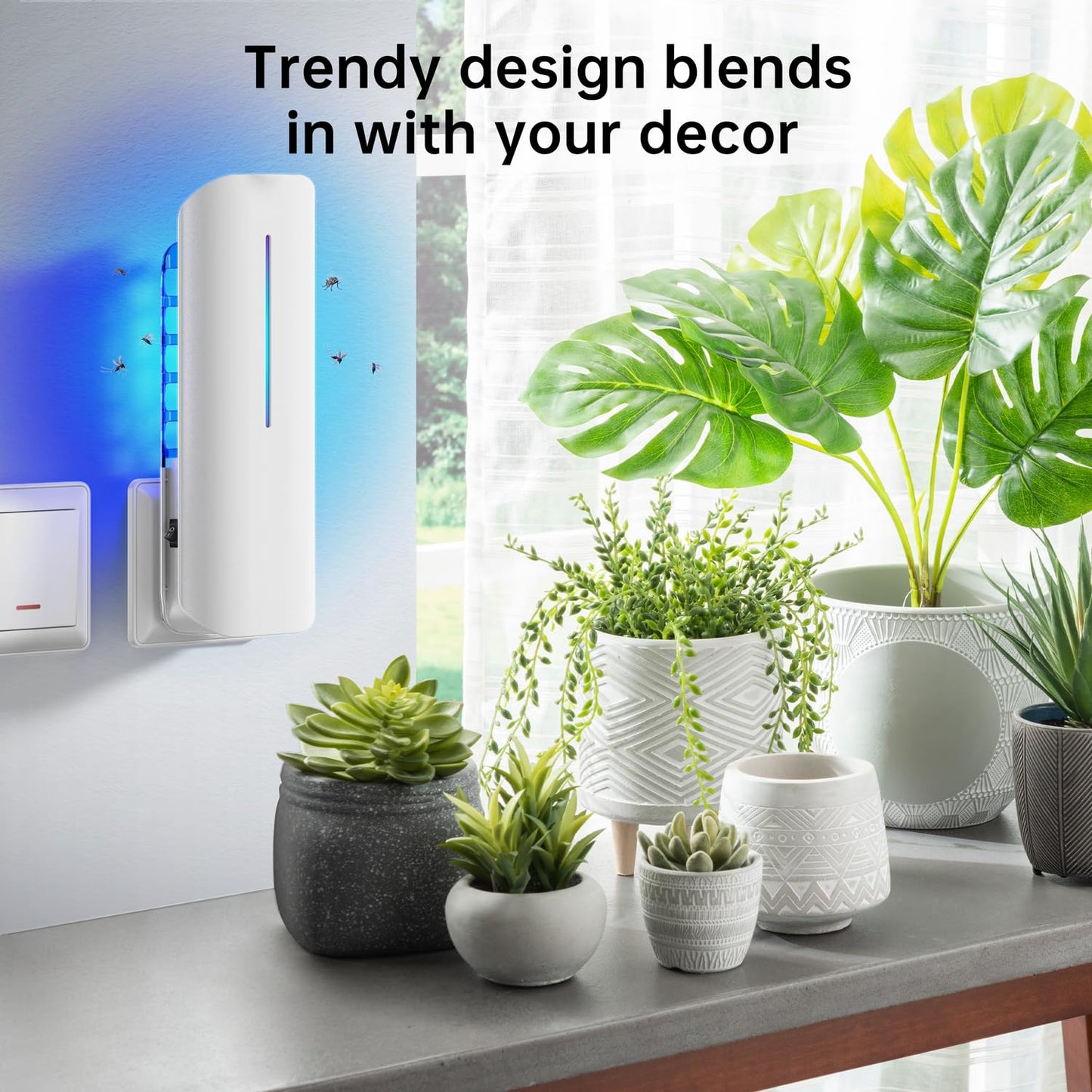 Fruit Fly Traps Indoor for Home: Plug in Mosquito Bug Zapper Gnat Moth Catcher with 9W Night UV Light, 2 Devices 20 Sticky Glue Board Refills for Indoors Flying Insect Trap