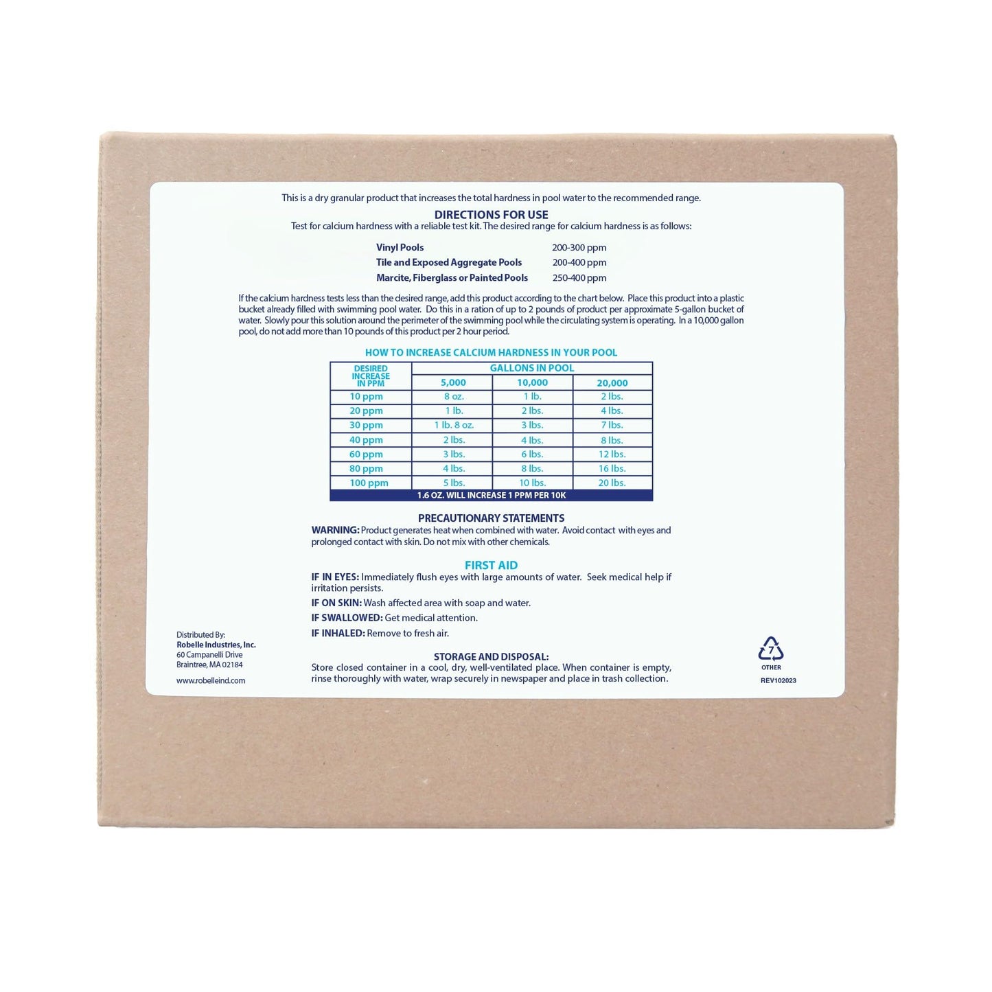 Robelle 16-Pounds Premium Pool Calcium Up, Calcium Hardness Increaser