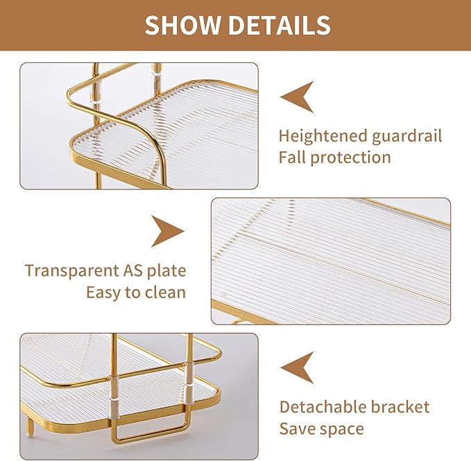 2 Tier Corner Bathroom Counter Organizer, Cosmetic Skincare Organizer, Bathroom Countertop Perfume Tray Vanity Organizer, Kitchen Spice Corner Storage Shelf | Cosmetic Skincare Organizer