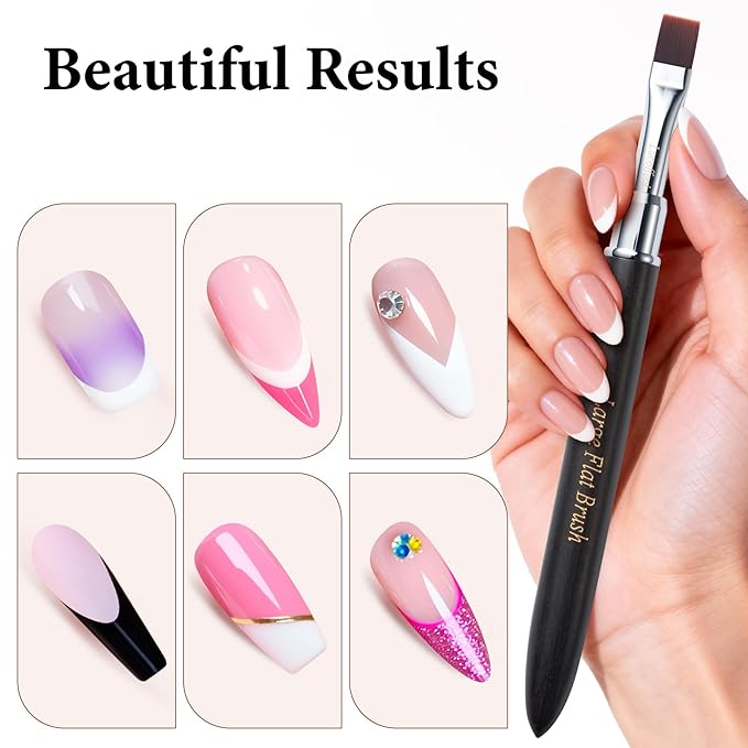 Large Flat Acrylic Nail Brush-Wide Head for Builder Base Gel & Smooth Application
