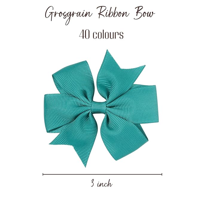 Choicbaby Hair Bows for Girls, 3" Grosgrain Ribbon Pinwheel Hair Bows for Toddler Girls, Pack of 80