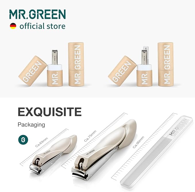 MR.GREEN Nail Clippers Stainless Steel Anti Splash Fingernail Cutter Manicure Tools Bionics Design Pedicure Scissor Nail Trimmer (Nail Clipper (Medium))