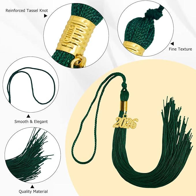 GraduationMall Single&Multiple Color Graduation Tassel with 2026 Year Charm 9"
