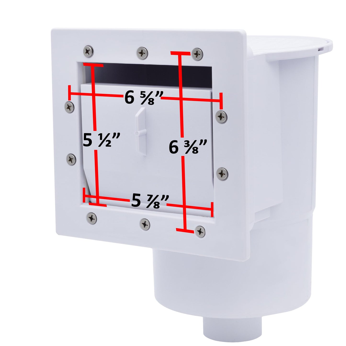 Rx Clear Heavy Duty Standard Complete Thru-Wall Skimmer Kit for Above-Ground Swimming Pool | Made of Non-Corrosive Abs Plastic | Chemical Resistant | White