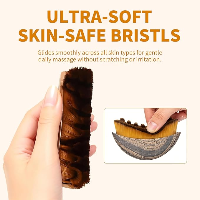 Lymphatic Contour Face Brush with Soft Bristles Ã¢ÂÂ Facial Sculpting Tool for Lymphatic Drainage, Dry Brushing & Gua Sha Ã¢ÂÂ Face Lifting, Contouring & Skin Detox Brush Ã¢ÂÂ 2 Pack