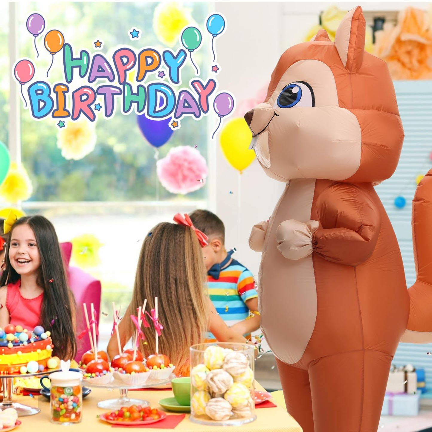 Spinosaurus Inflatable Squirrel Costume for Adult Christmas and Thanksgiving - Funny Blow Up Animal Suit for Halloween - Men and Women