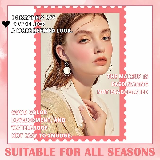 2Pcs Blush Cream for Cheeks,Face Matte Contour Blush Makeup,Buildable Shimmer Facial Cheek Blusher Shades,Blendable Cosmetic Makeup Blush A1