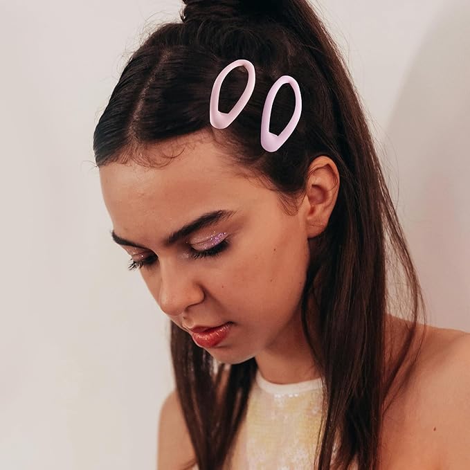 20PCS Oval Metal Snap Clips for Women No Slip Small Barrettes for Thin Fine Hair,Matte Blue Yellow Purple Pink