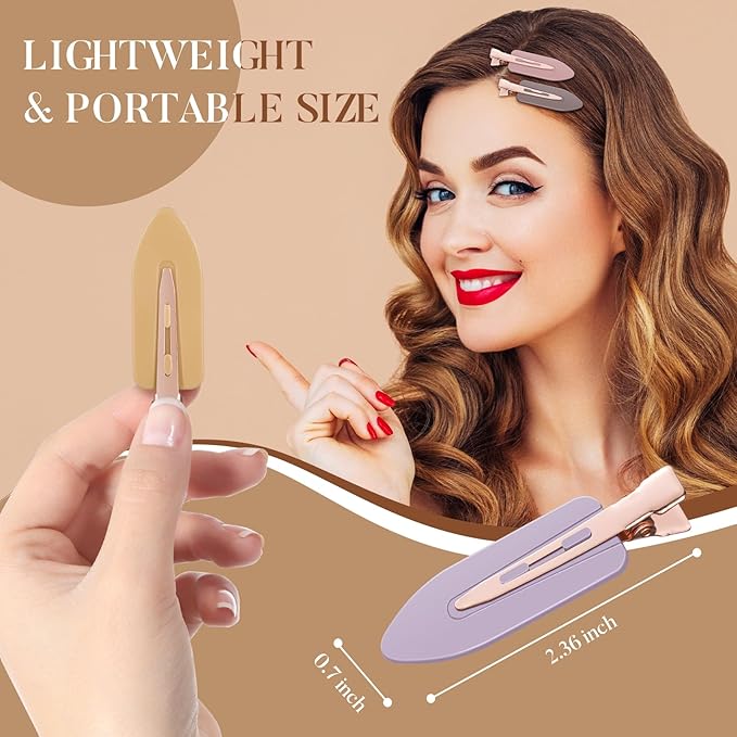 D No Crease hair clips - Creaseless No Bend Hair Clip for Woman - Hair Clips for Makeup Bangs Hair styling Salon Skincare Clips