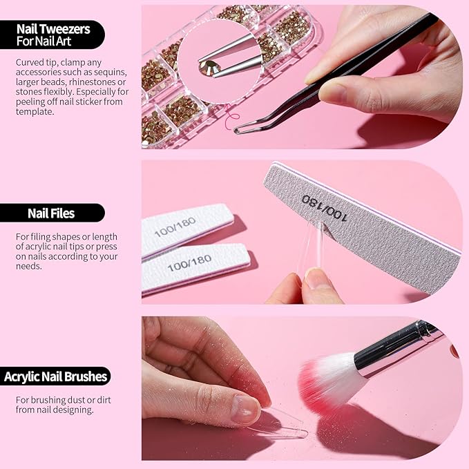 FANDAMEI Nail Design Tools, Nail Art Tools, Nail Brush, Nail Art Kit With Nail Stand, Nail Holder For Painting Nails, Nail Art Brushes, Nail Dotting Tool, Nail Art Palette, Nail Tools For Nail Art