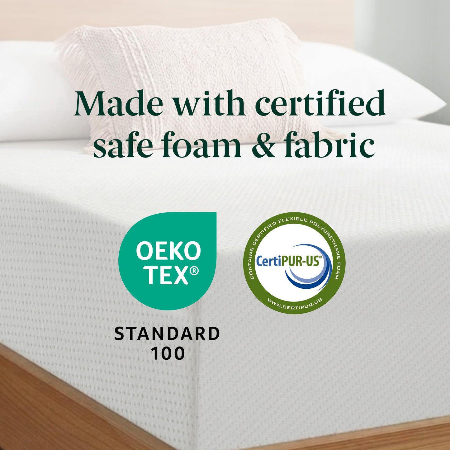 Zinus Green Tea Memory Foam Mattress 8 Inch, Pressure-Relieving Comfort & Full-Body Support, Naturally Fresh, Medium Firm Feel, CertiPUR-US & Oeko-TEX Certified Safe Materials, Twin