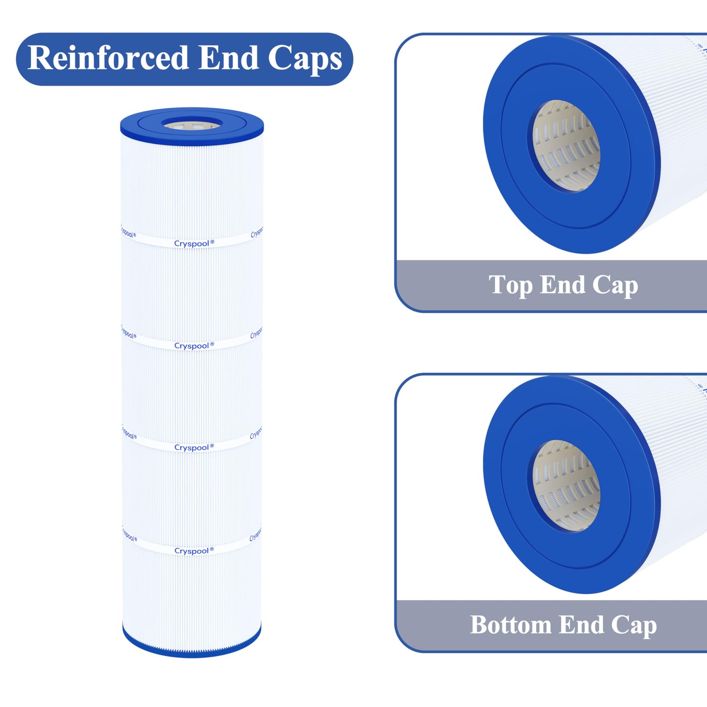 Cryspool® 07079 Filter Compatible with Jandy CL340, CV340, PJAN85, R0554500, C-7459, FC-0800, A0557900, 4×85 Sq. Ft Pool Filter Cartridge, 4 Pack