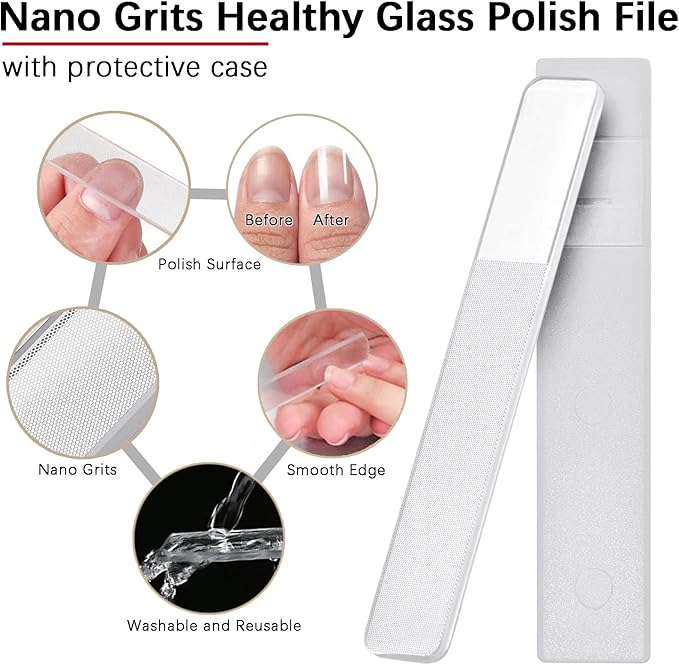 Toenail File for Thick Toenails, 3.6 Inch Finger Nail Files for Natural Nails, Double Sided 180 Diamond Grits Emery Boards, Men Woman Salon Home Travel (1 PACK-BF01)