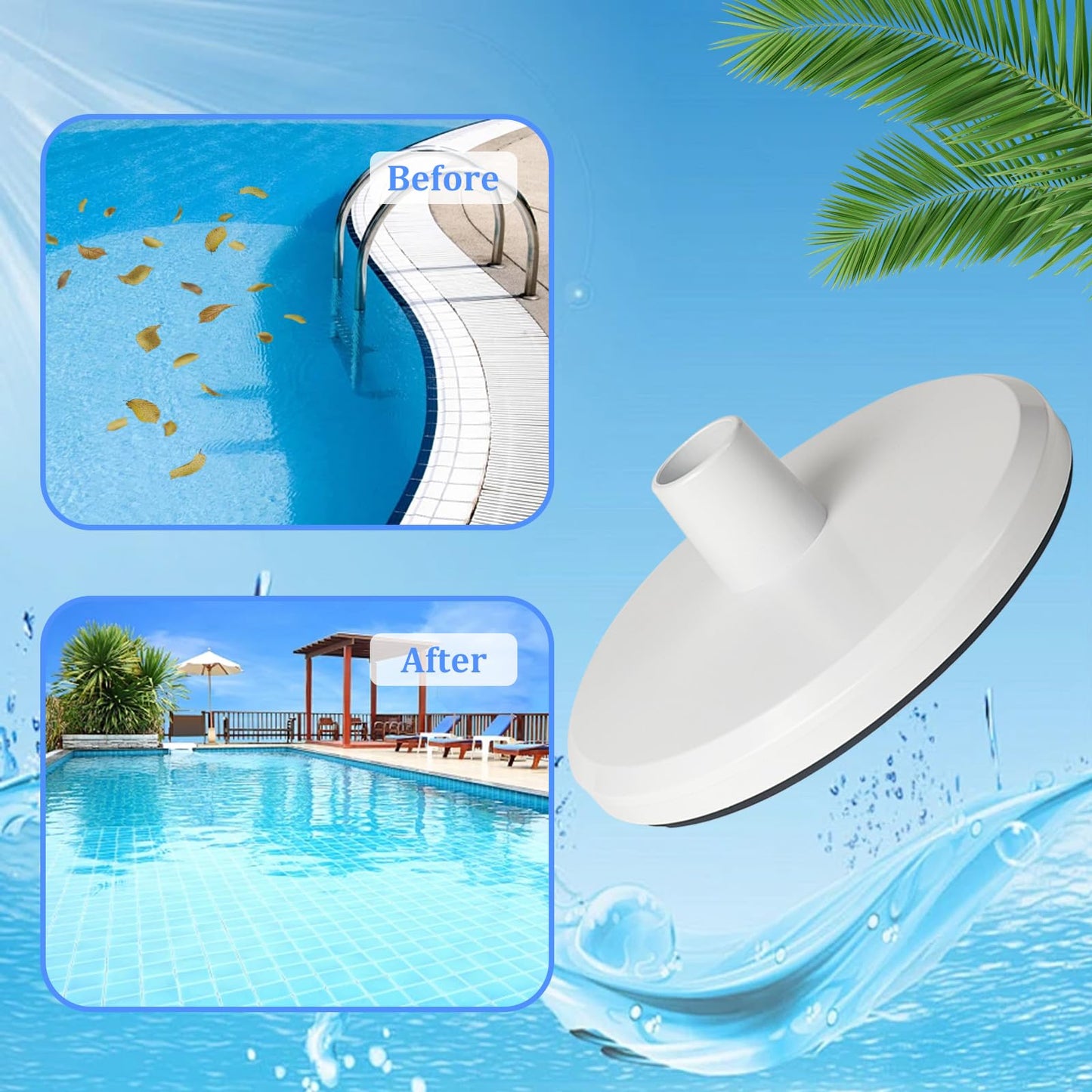HenSinTc SP1106 Pool Vacuum Plate Ground Pool Skimmer for Hayward Skim Vac Plate 1082 SP1084 SP1085 SP1075, Fits Swimming Pool Skimmer Vac Vacuum Hose Adapter Plate, White