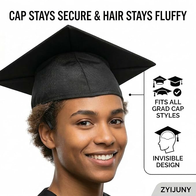 2 Pack of Graduation Cap Headband Secures Decorations Holder Grad Cap Headband Insert Hat Anti-Slip Accessories for Graduates Gift