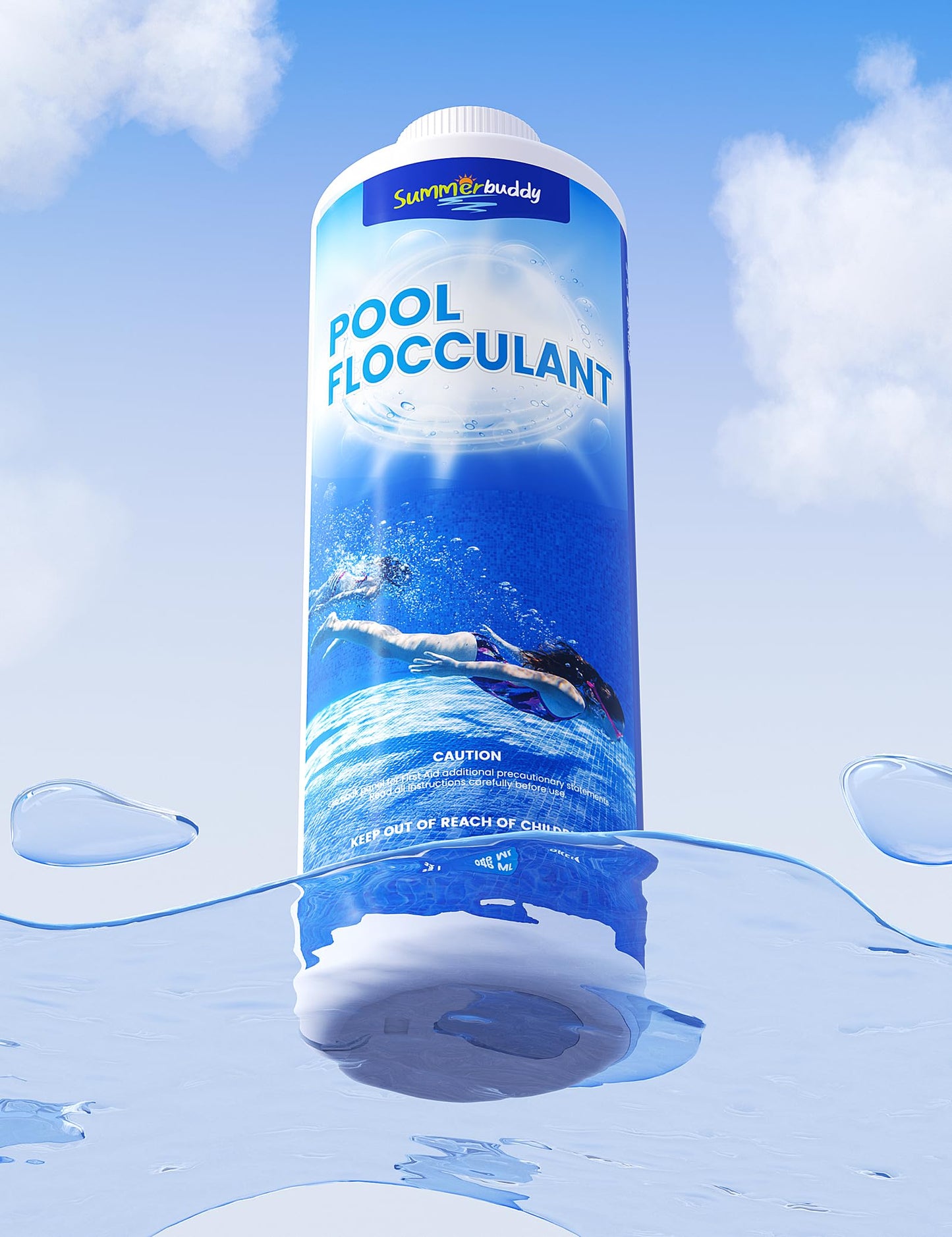 SUMMERBUDDY Swimming Pool Flocculant, Easy to Use，Works with Any Pool Type