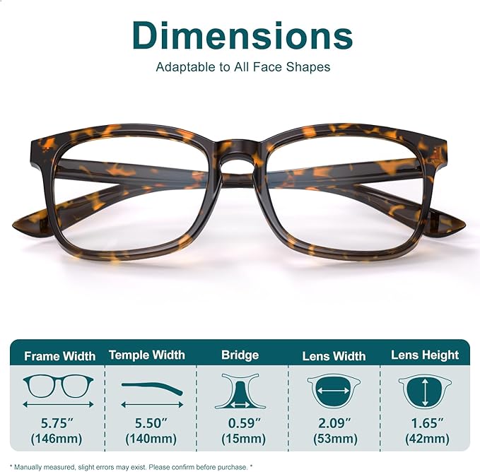 Blue Light Glasses for Women Men Square Computer Glasses Anti Glare UV Blocking Vita